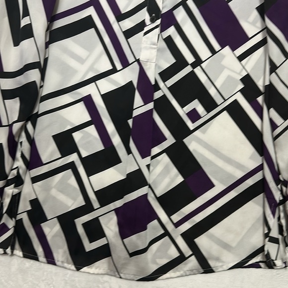 Lauren Ralph Lauren Colorblock Button Down Blouse Size Small - Picture 3 of 7